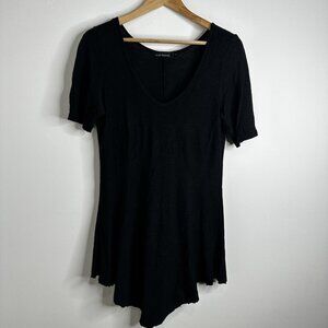 Cut Loose Shirt Womens Sz M Asymmetrical Hem Lightweight Stretch Tunic Top Boho